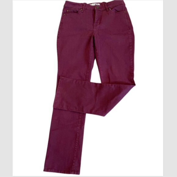 Women’s Code Bleu Chelsea Classic Straight Jeans Sz 8 Burgundy/Maroon Red #330L - Picture 5 of 13
